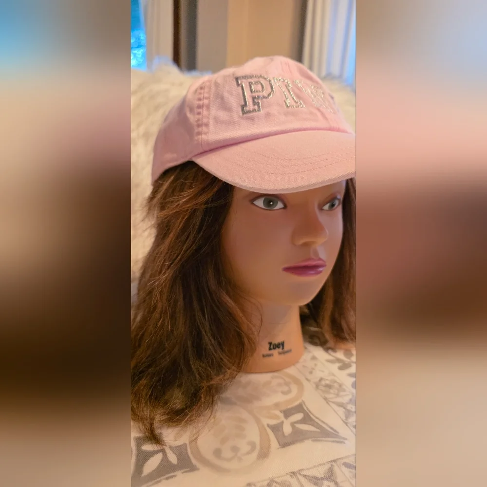 Victoria’s Secret PINK Baby Pink Silver Logo Hat NWOT